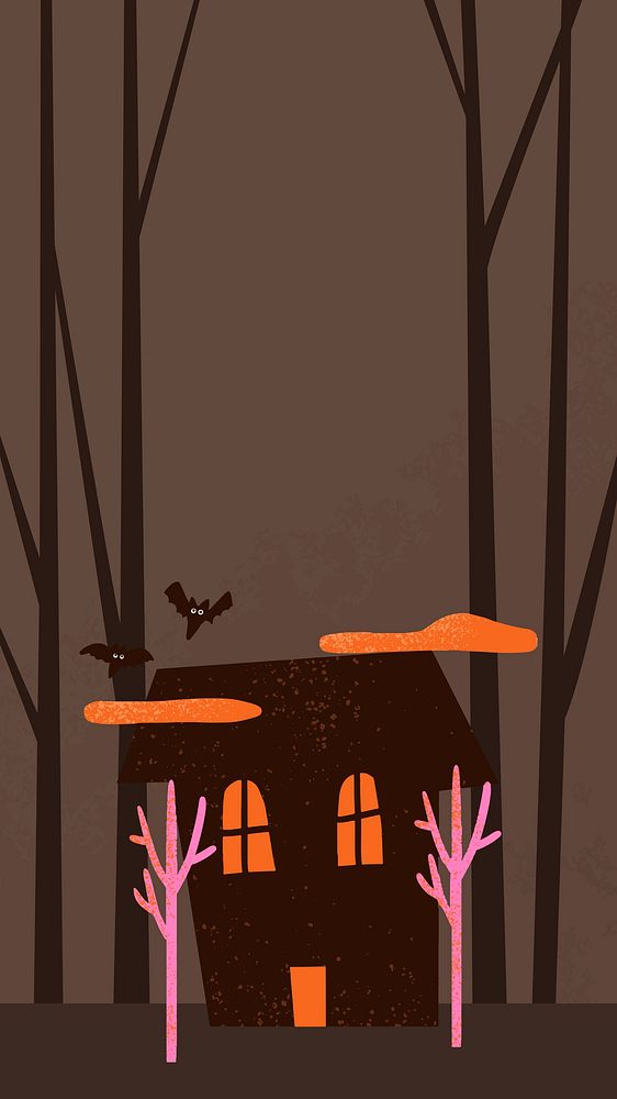 Cartoon Halloween background vector, spooky haunted house illustration