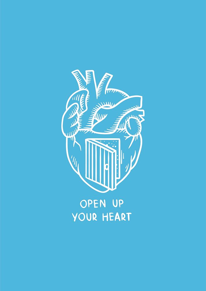 Heart with a door illustration