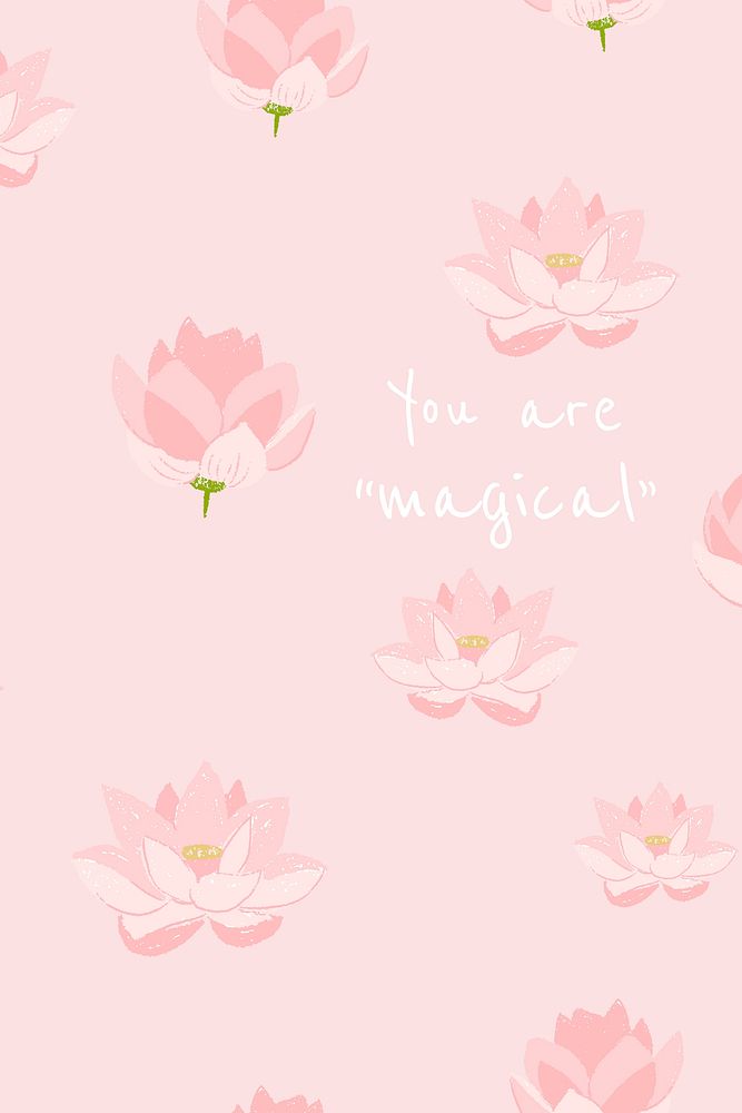 Feminine floral banner template vector lotus illustration with inspirational quote