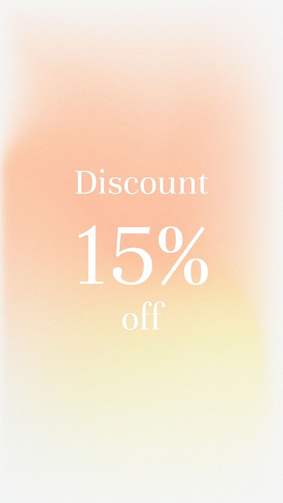 Discount 15% off clearance vector banner abstract gradient blur template
