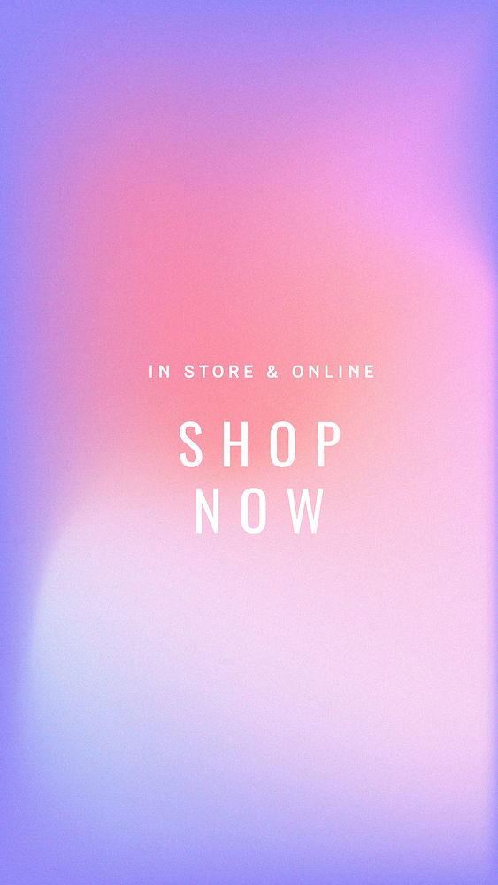 In store & online shop now marketing banner vector gradient blur template