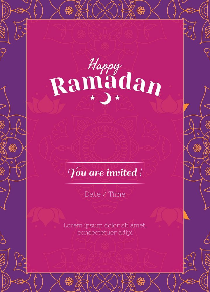 Ramadan psd dinner invitation card template