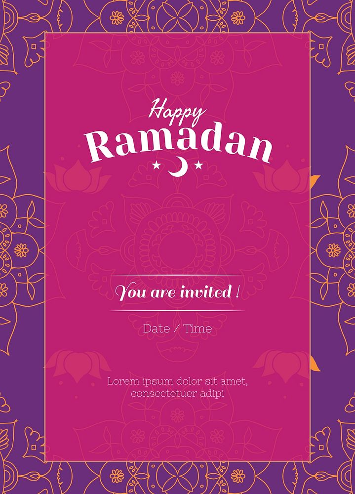 Ramadan psd dinner invitation card template