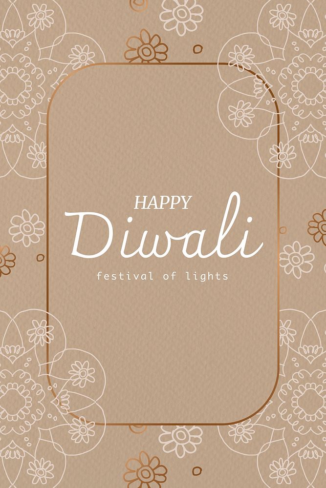 Happy Diwali festival card template vector