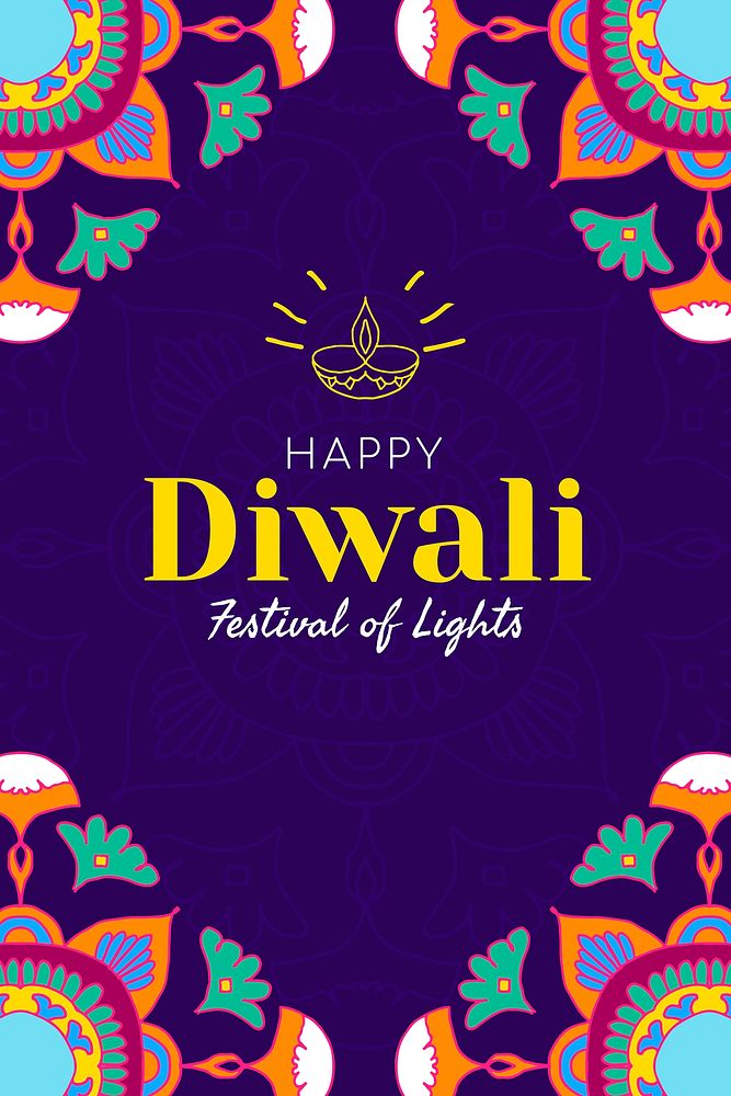 Diwali festival social media template vector
