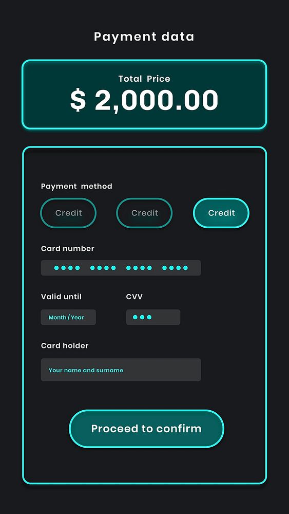 Online payment mobile application template