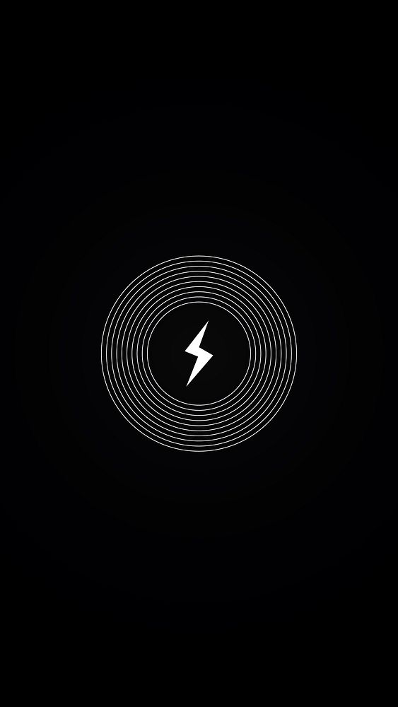 Charging thunderbolt icon vector on smartphone screen