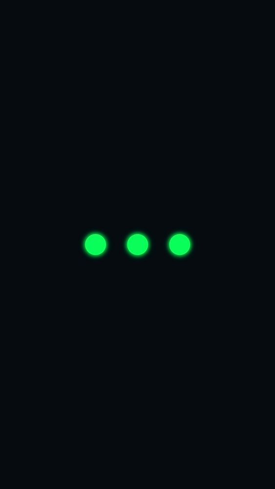 Loading neon green dots psd on smartphone screen