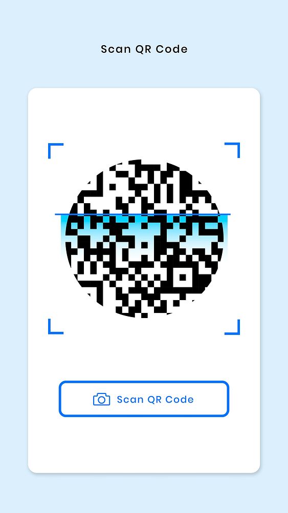 My QR code screen vector digital payment template for smartphone