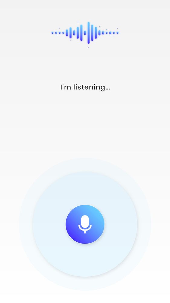 Virtual assistant sound waves psd smartphone screen template