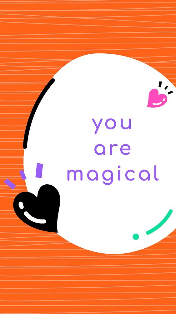 Vivid phone wallpaper with you are magical text