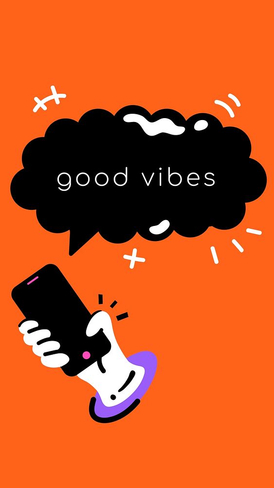 Vivid mobile wallpaper with good vibes text