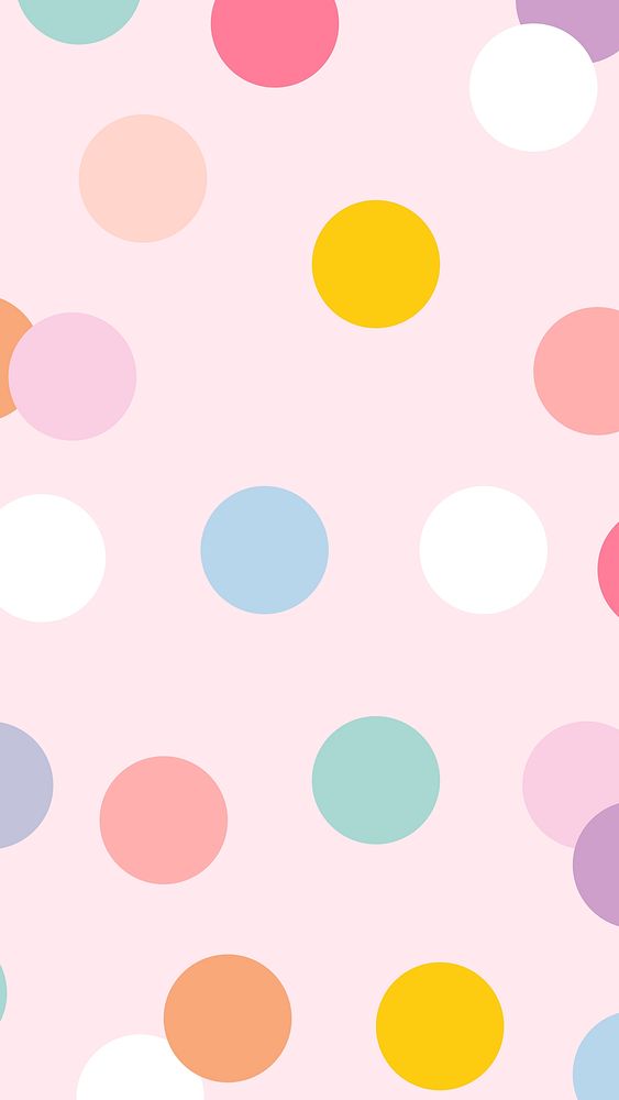 Cute mobile wallpaper psd with polka dot pattern