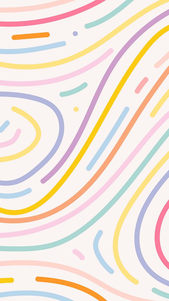 Colorful background in cute pastel line pattern