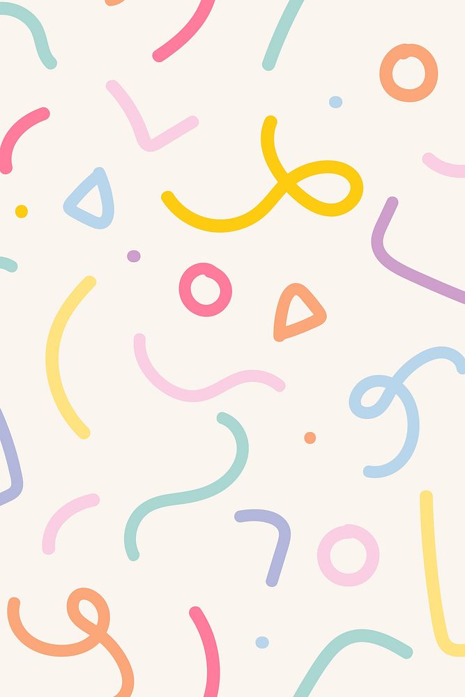Memphis background in cute pastel pattern