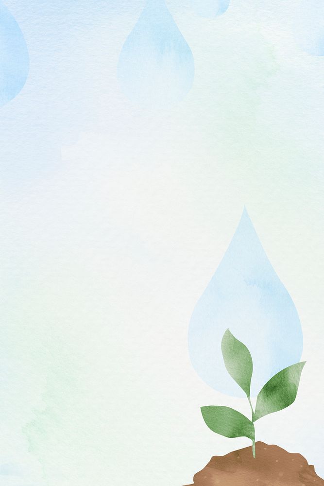 Nature conservation watercolor background psd with planting tree illustration    