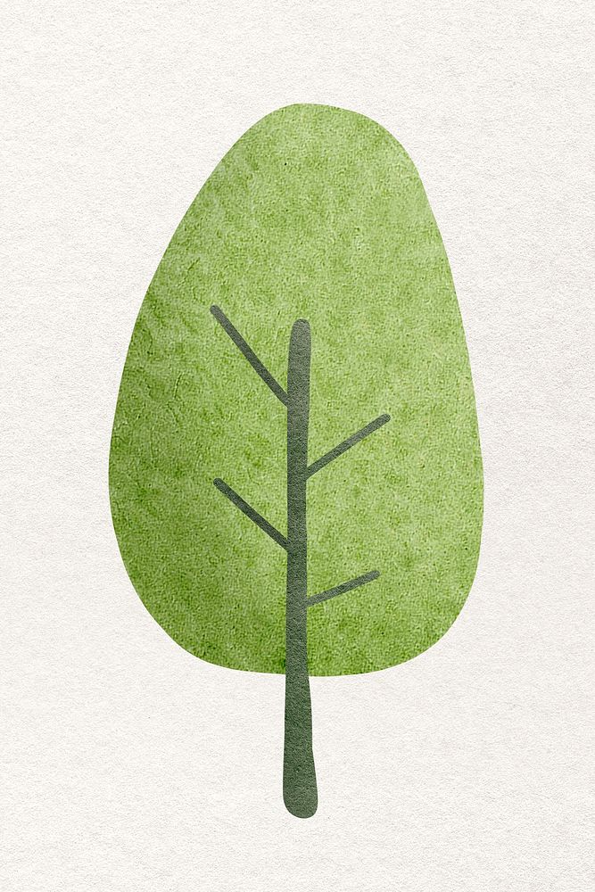 Tree in watercolor psd design element