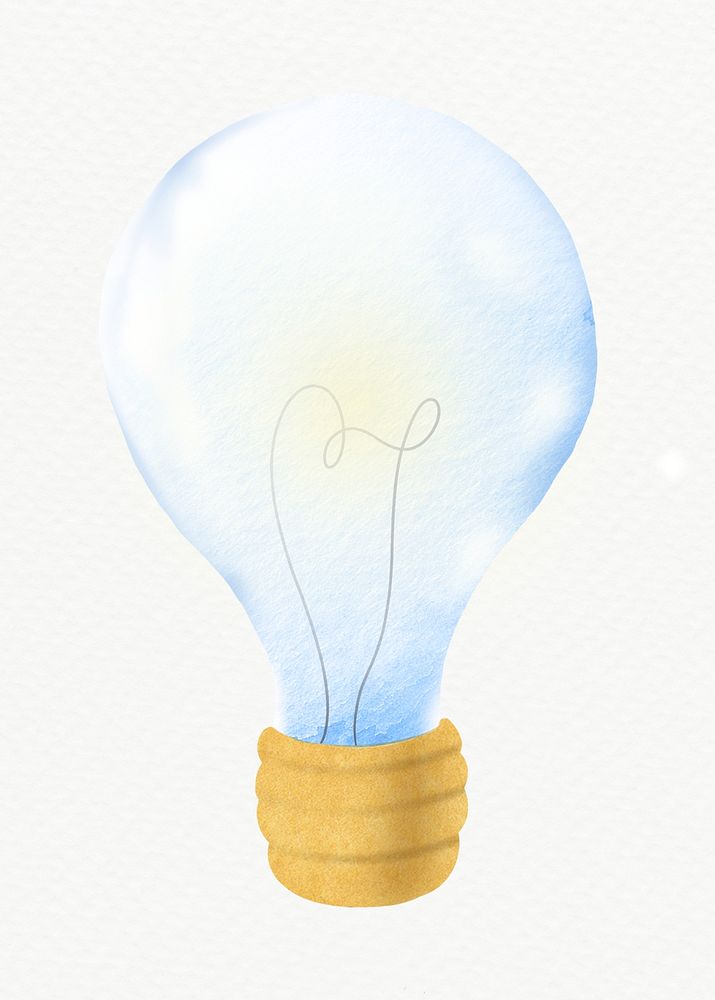 Light bulb watercolor psd design element