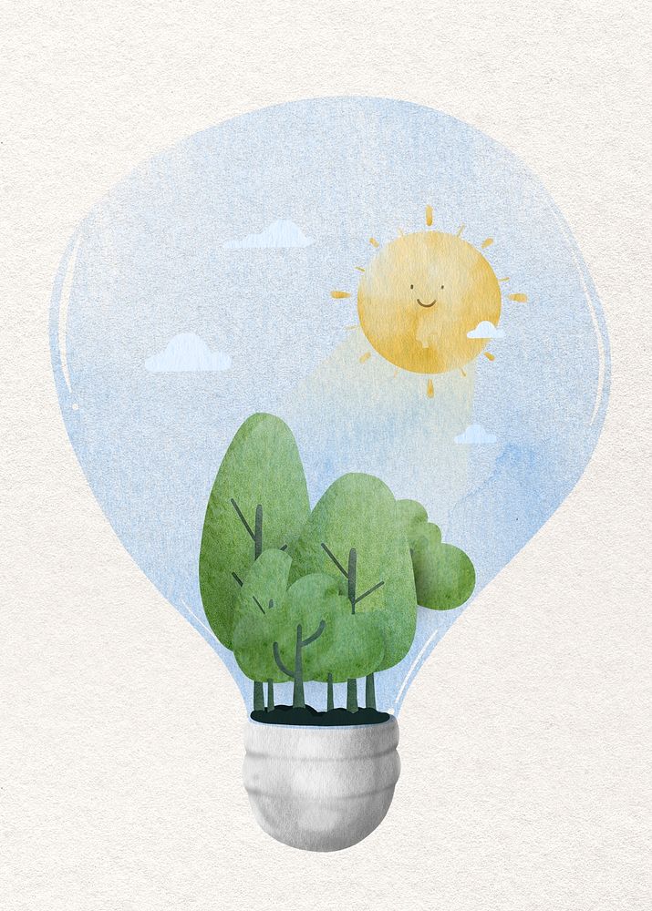 Bulb with forest psd design element