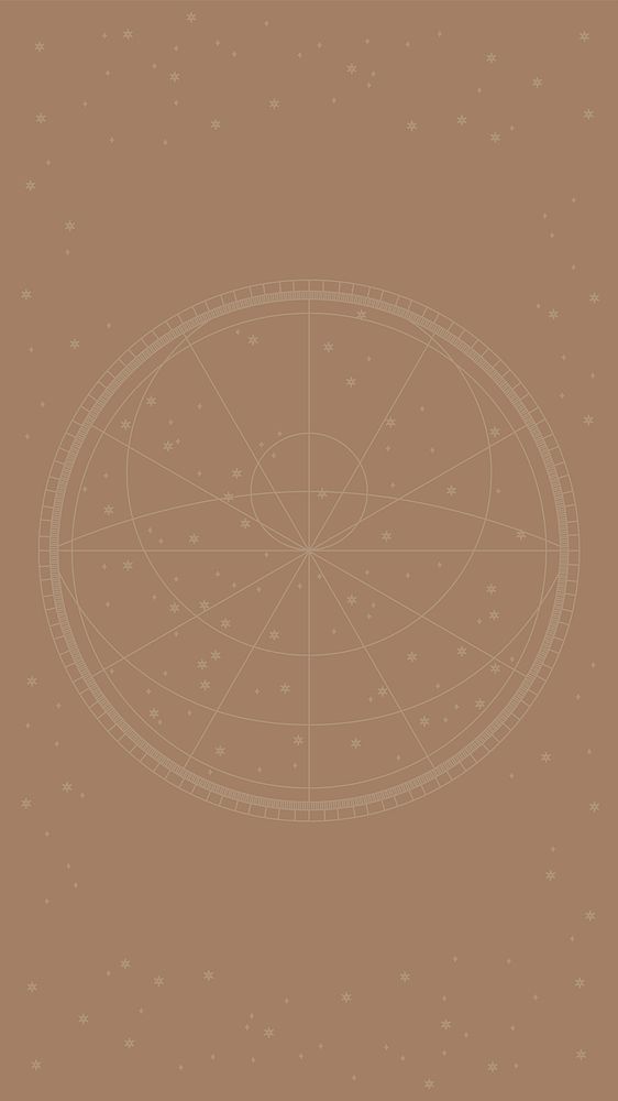 Line astrological star map vector background in brown