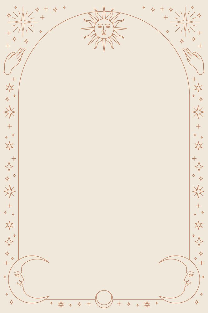 Celestial icons vector phone background on beige