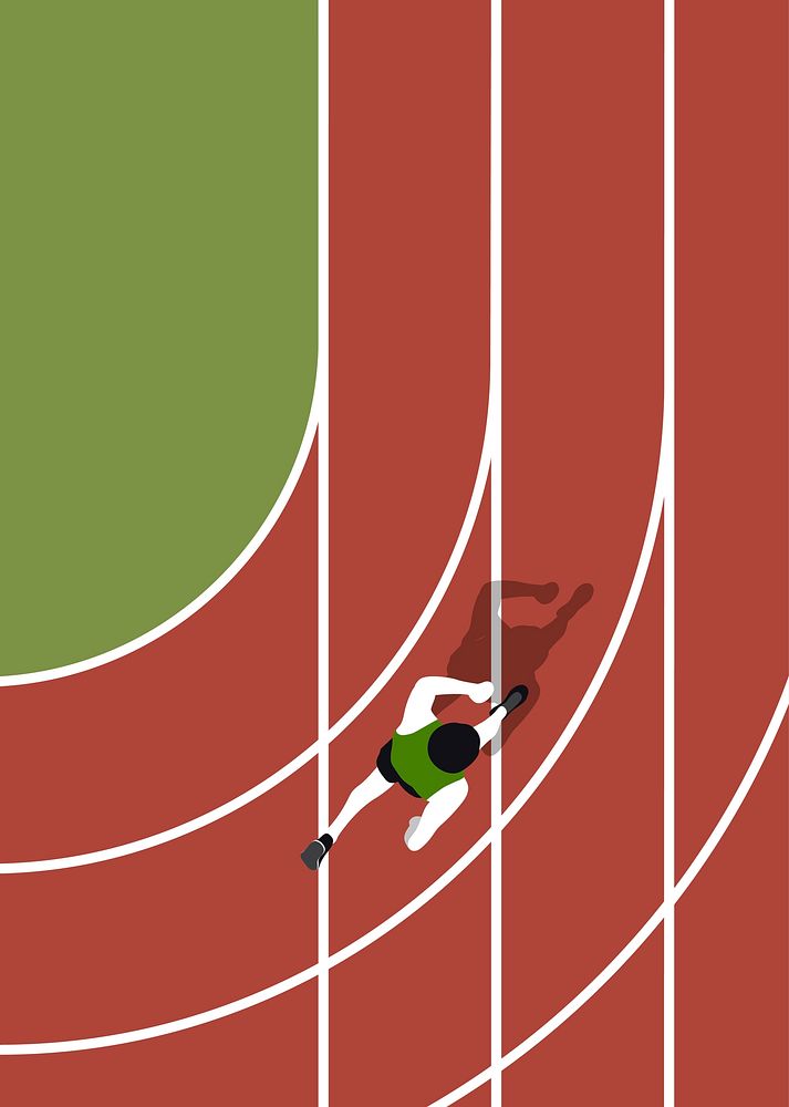 Aerial view of a running track
