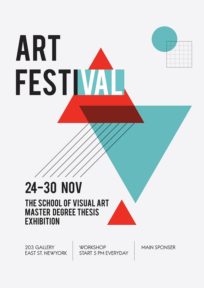 Illustration of art exhibition poster vector