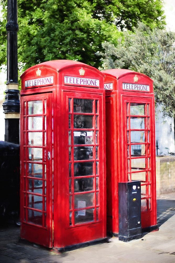 Free two red telephone box image, public domain CC0 photo.