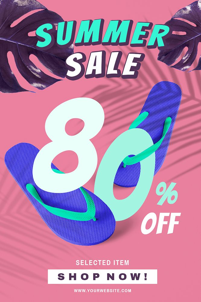80% off template summer sale promotion advertisement