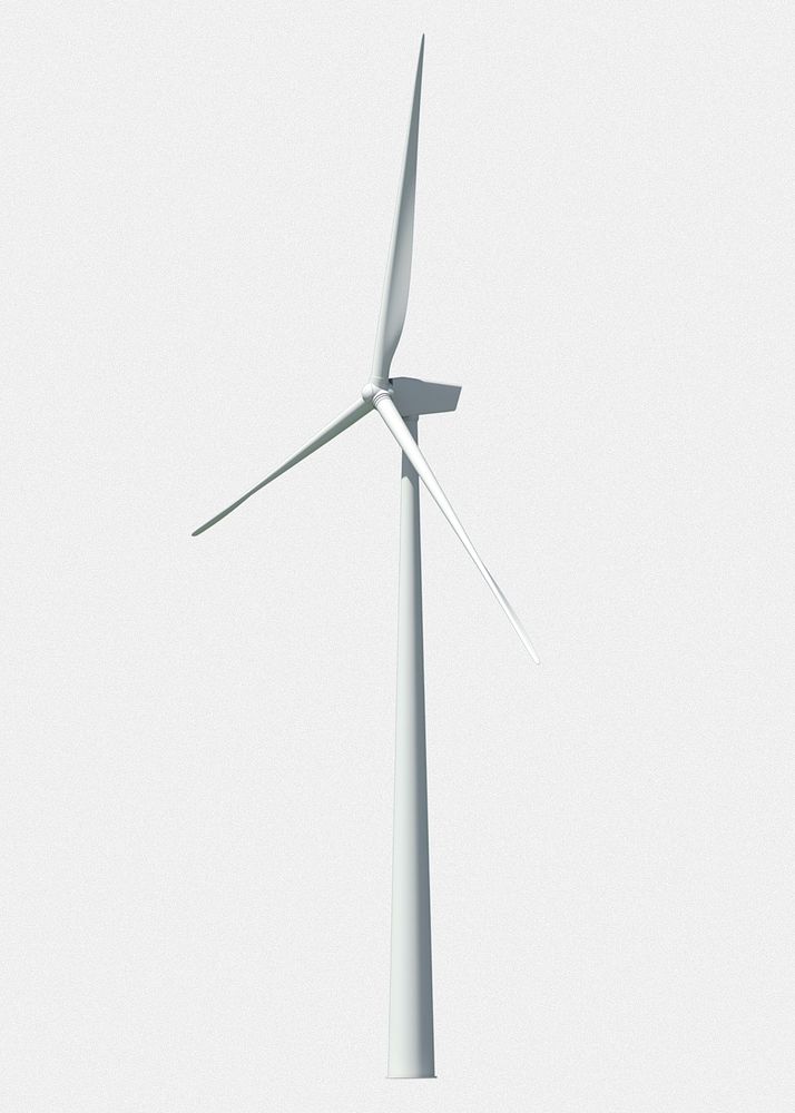 Wind turbine 3D clipart, eco-friendly electricity generator psd