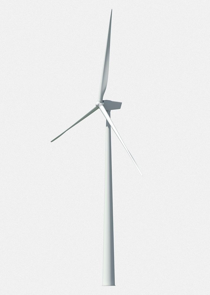 Wind turbine 3D clipart, eco-friendly electricity generator