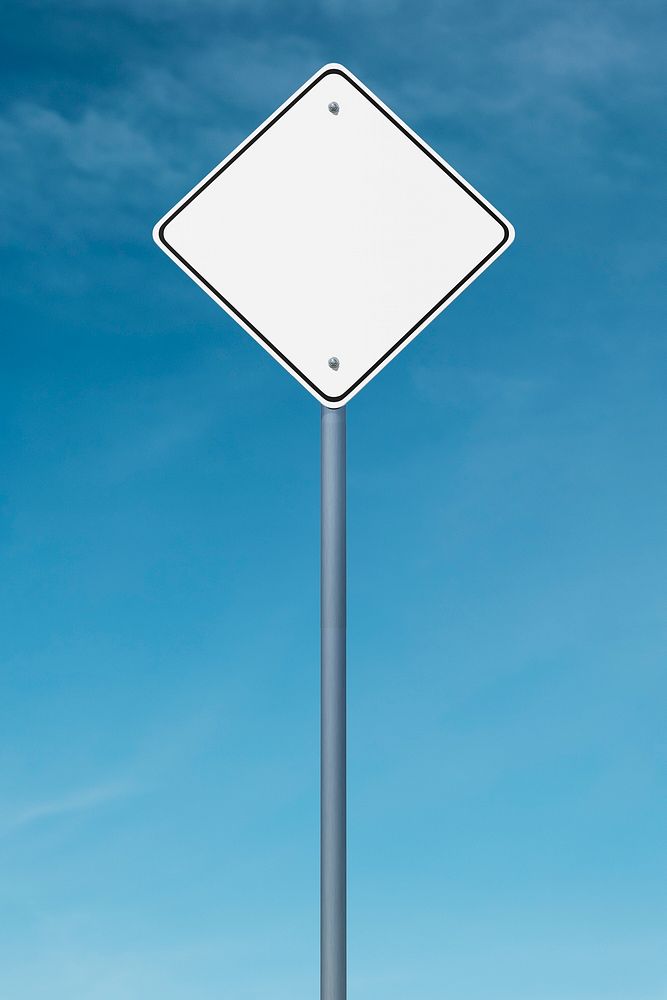 3D rendering blank traffic sign, realistic design