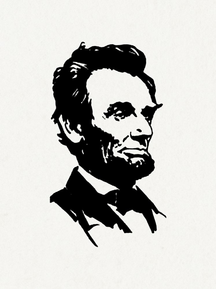 Vintage Abraham Lincoln portrait design element
