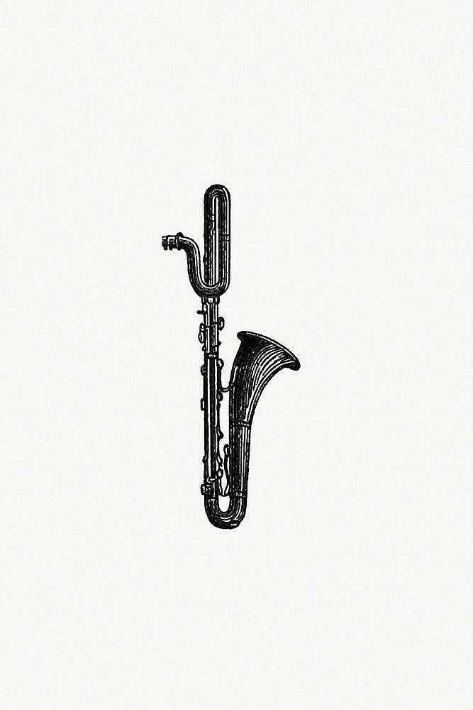 Vintage European style trumpet illustration. Original from the British Library. Digitally enhanced by rawpixel.