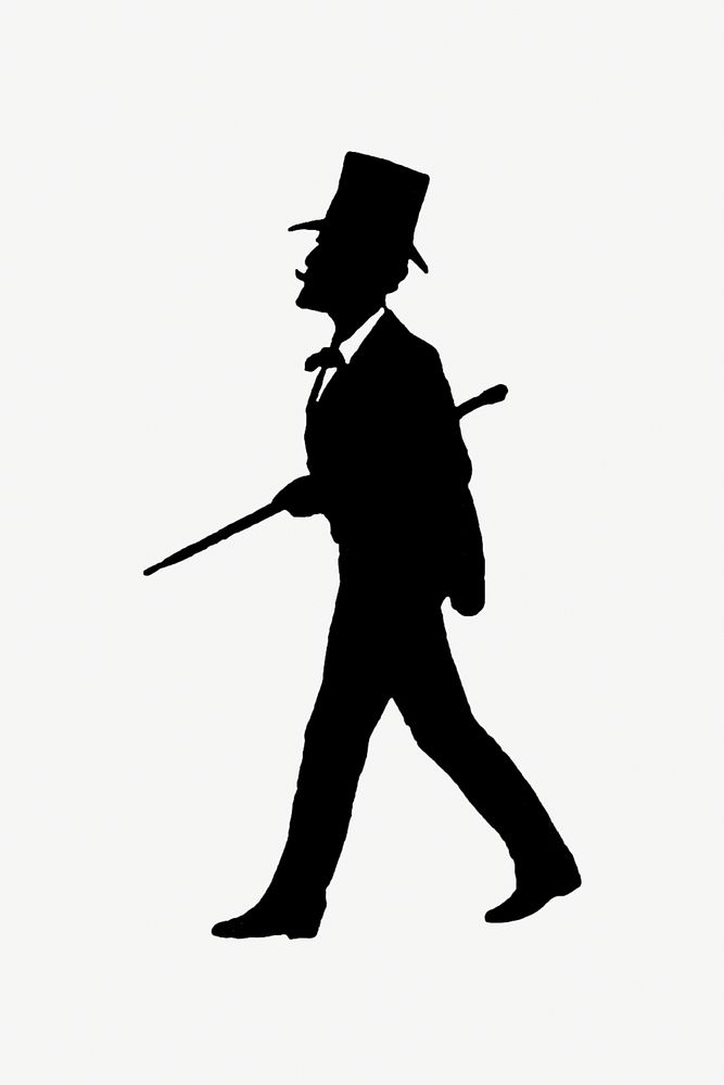 Gentleman silhouette from Mr.Grant Allen's New Story Michael's Crag With Marginal Illustrations in Silhouette, etc published…
