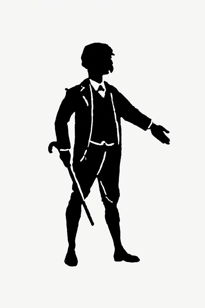 Drawing of a gentleman silhouette