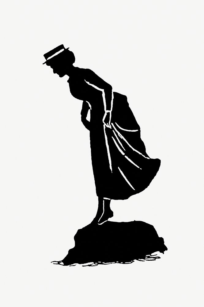 Vintage lady silhouette from Mr.Grant Allen's New Story Michael's Crag With Marginal Illustrations in Silhouette, etc…