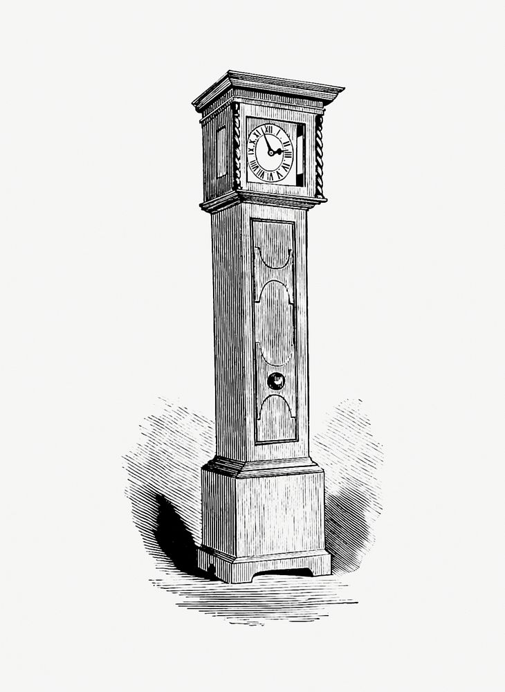 Drawing of a grandfather's clock