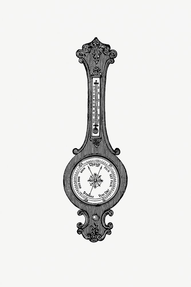 Drawing of a barometer Premium PSD Illustration rawpixel