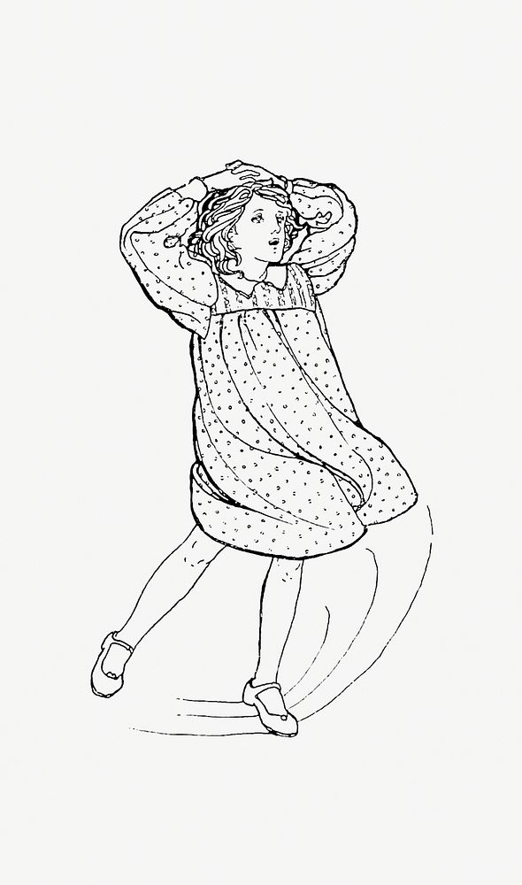 Drawing of a little girl dancing