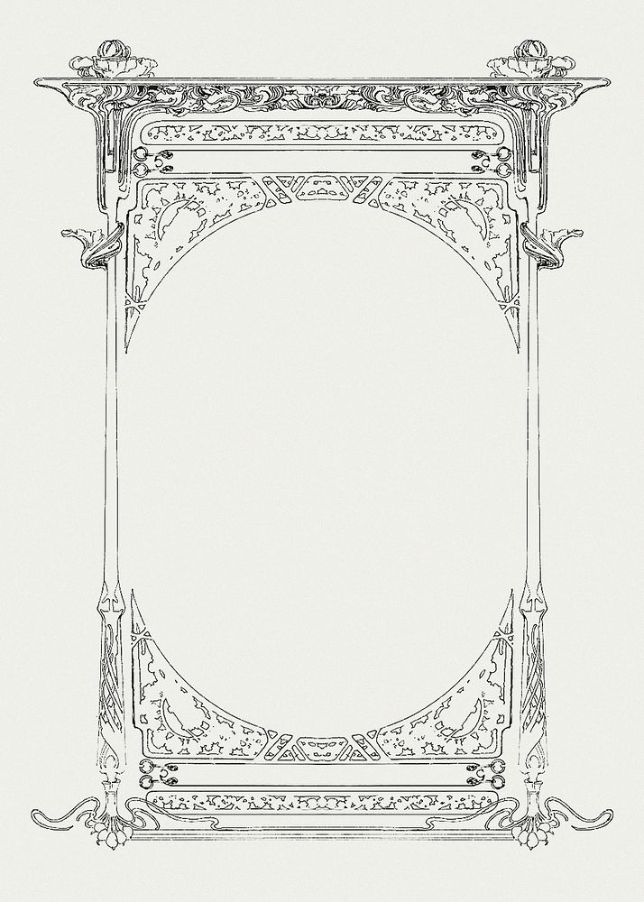 Art nouveau psd frame, remixed from the artworks of Alphonse Maria Mucha