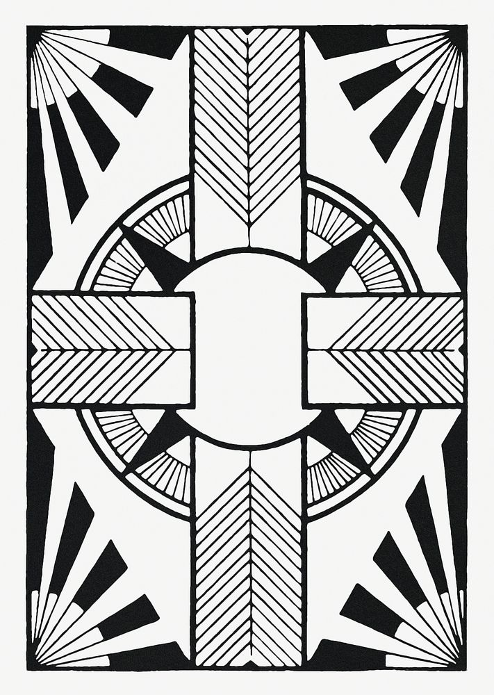 Vintage psd gatsby circle cross pattern, remix from artworks by Samuel Jessurun de Mesquita