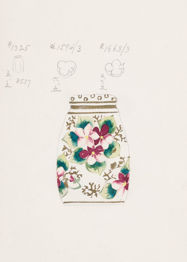 Design for Lidded Jar (1880-1910) painting in high resolution by Noritake Factory. Original from The Smithsonian…