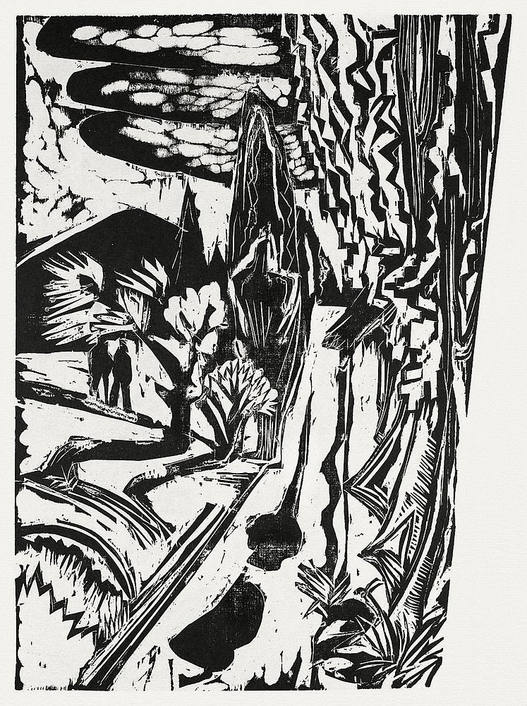Road in the Taunus Mountains (1916) print in high resolution by Ernst Ludwig Kirchner. Original from The Detroit Institute…