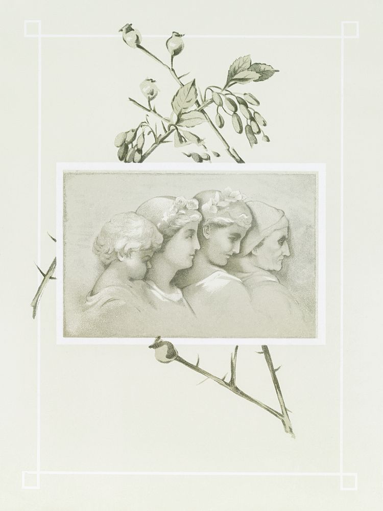 Christmas and New Year cards depicting profiles of four women from The Miriam and Ira D. Wallach Division of Art, Prints and…