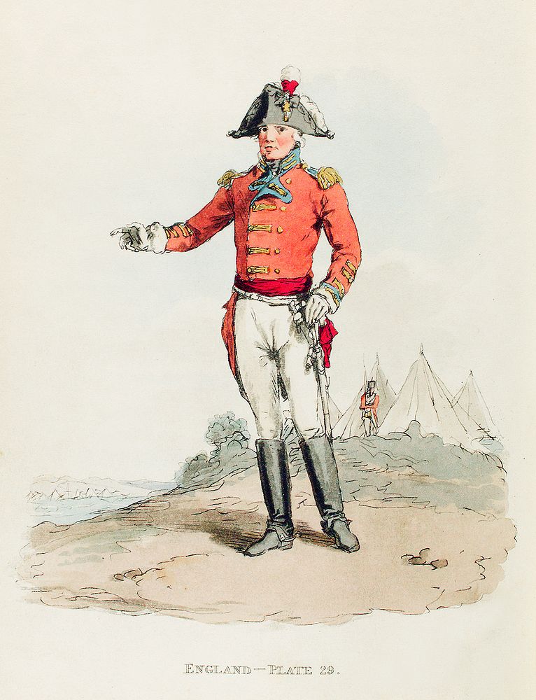 Illustration of a general from Picturesque Representations of the Dress and Manners of the English(1814) by William…