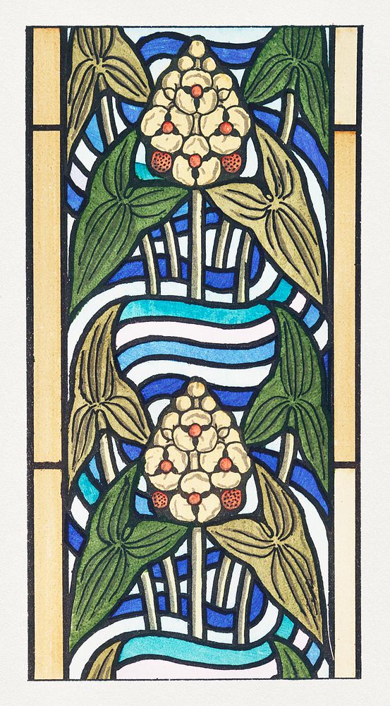 Art nouveau arrowhead flower pattern design resource