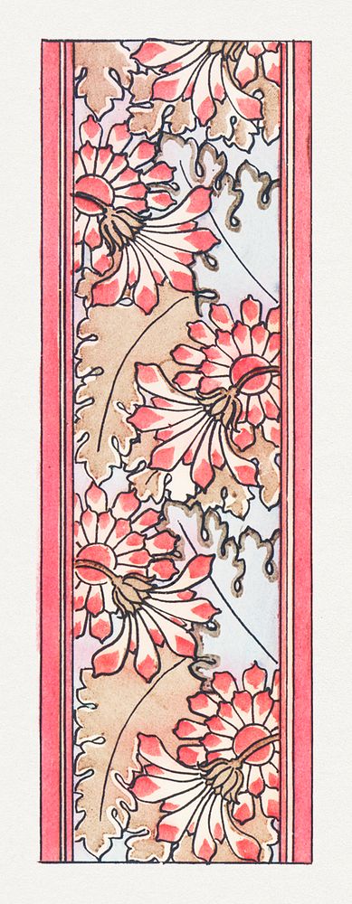 Art nouveau chrysanthemum flower pattern design resource