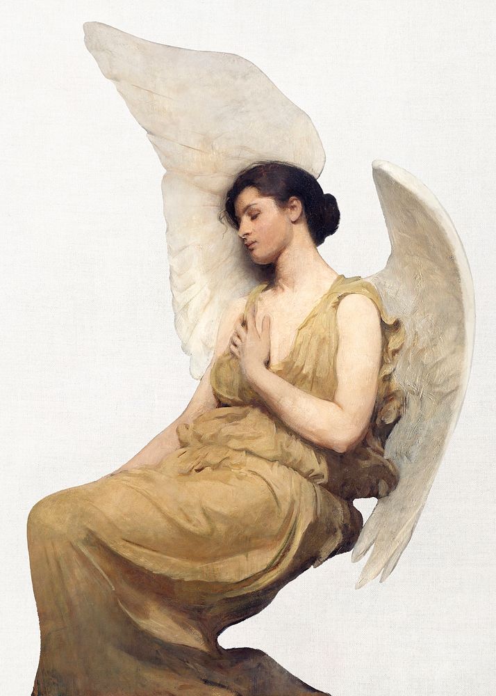 Angel clipart, vintage angel illustration by Abbott Handerson Thayer psd, remastered by rawpixel