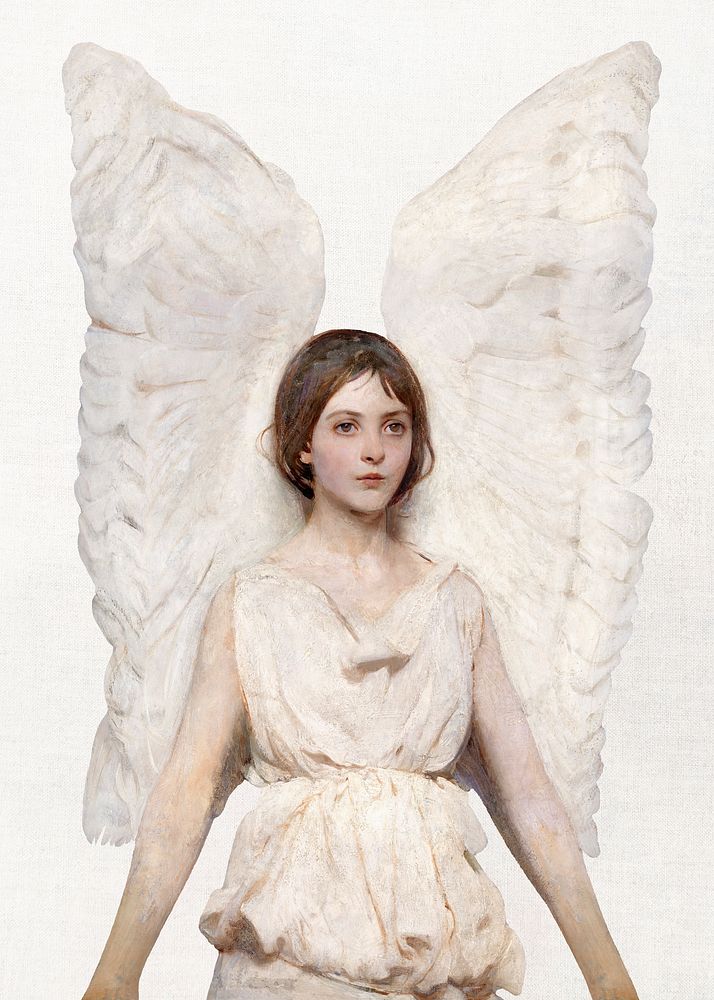 Angel clipart, Abbott Handerson Thayer's illustration, remastered by rawpixel